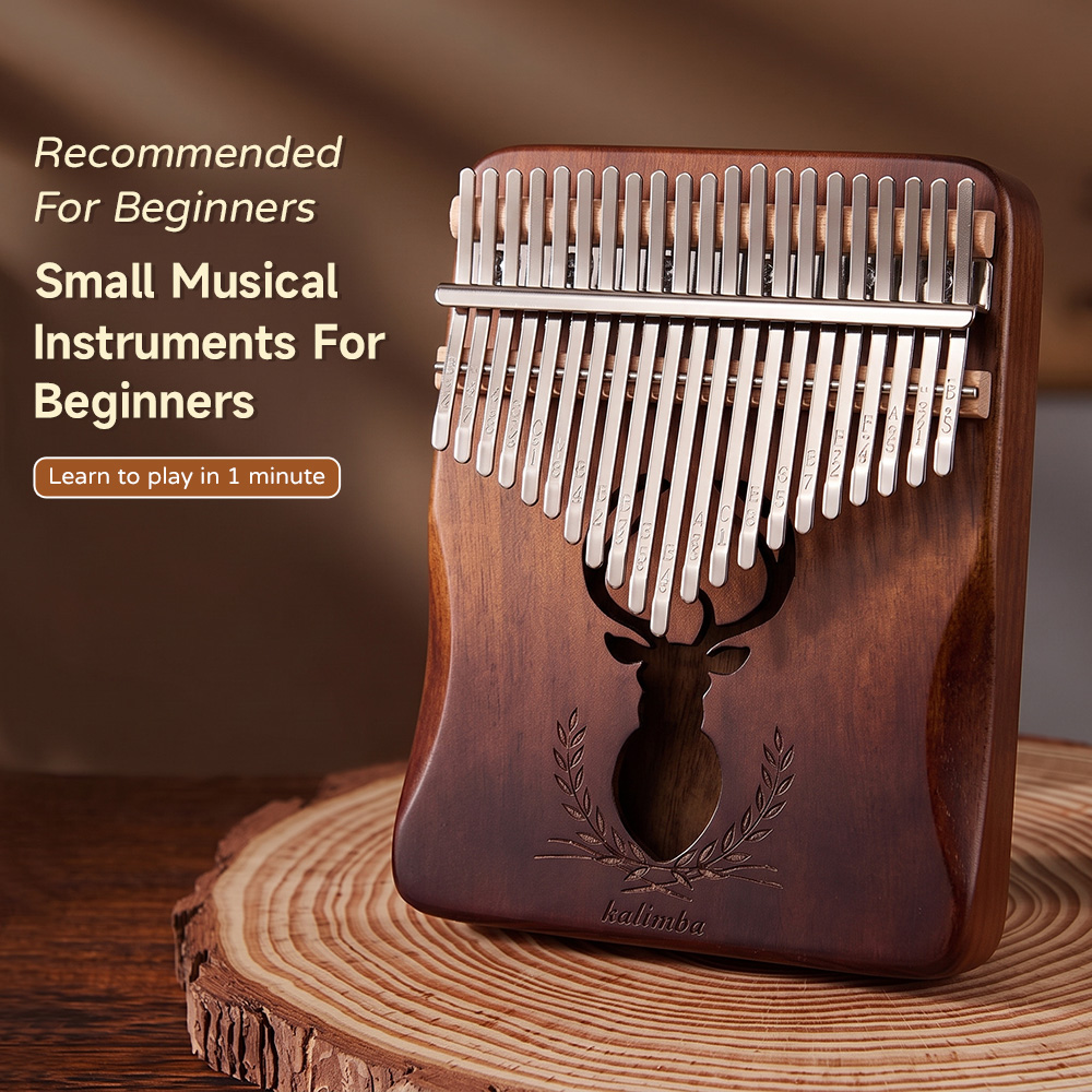 Kalimba Thumb Piano - 21-klawiszowa kalimba z mahoniowym wykończeniem, 17-klawiszowe