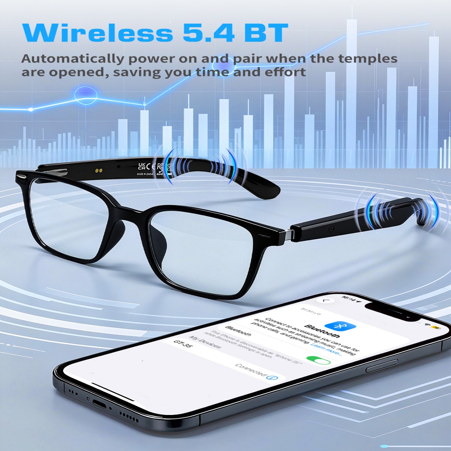 Audio With Music Ai - Inteligentne okulary GT35 z funkcją tłumaczenia