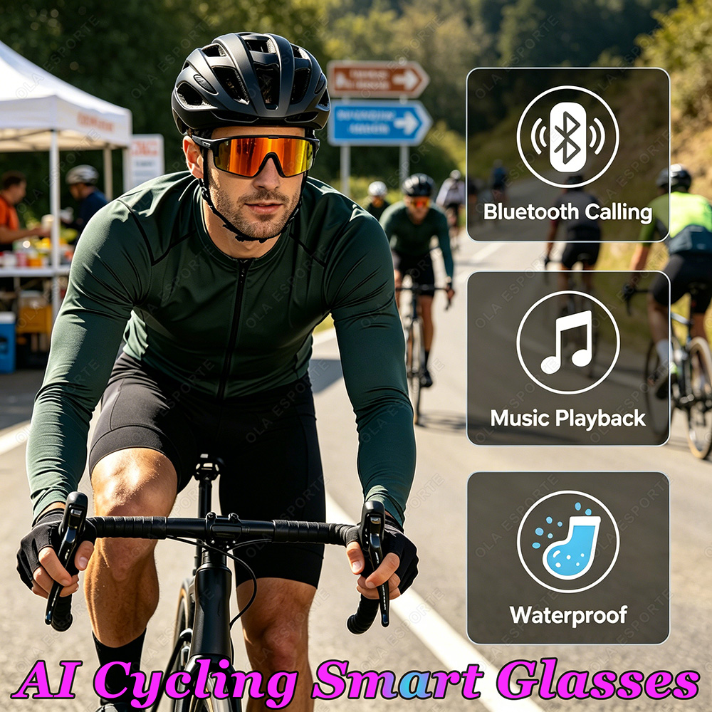 Audio Music Technology - Okulary rowerowe Bluetooth z technologią smart-glass,