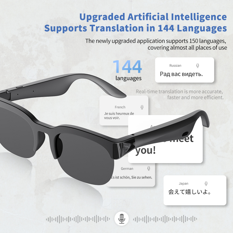 Audio With Music Ai - Inteligentne okulary audio z AI, bezprzewodowe