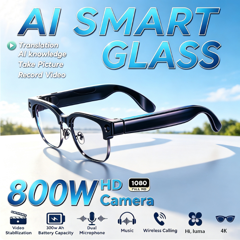 Inteligentne okulary 800W HD P – Audio With Music Ai recenzja i cena
