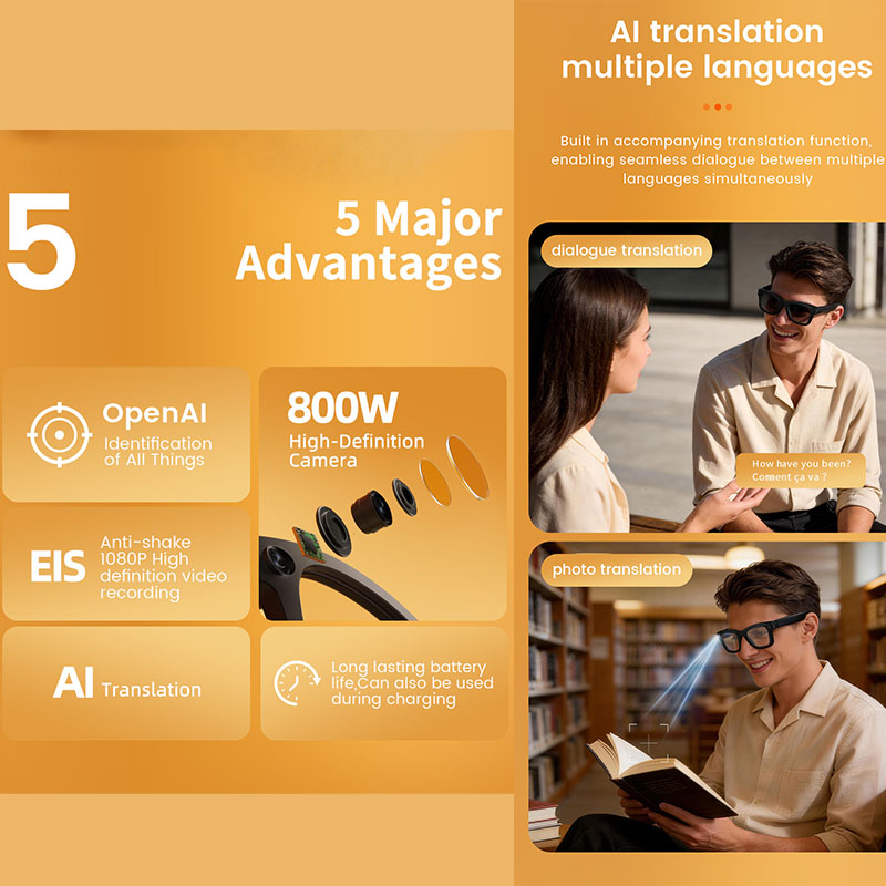 Inteligentne okulary AI z kame – Audio With Music Ai recenzja i cena
